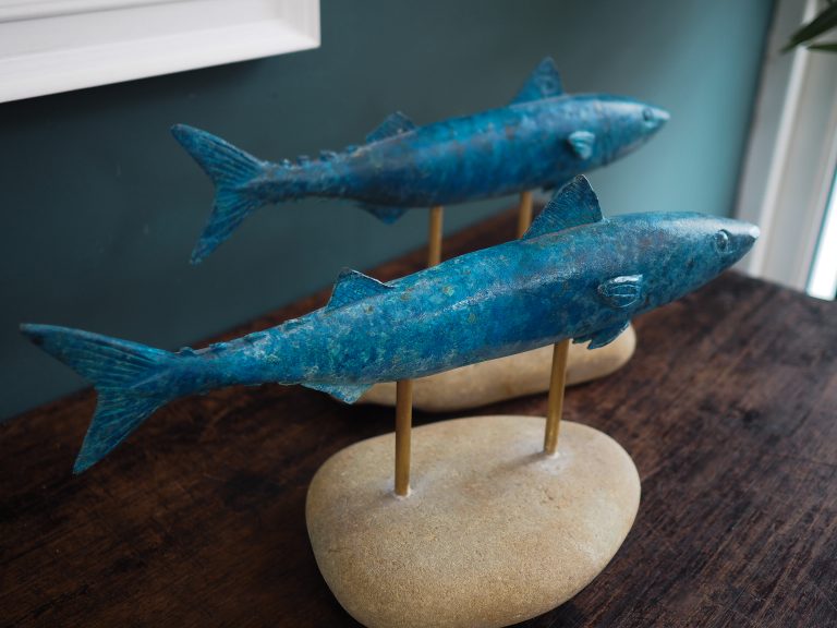 A Pair of Bronze Mackerel