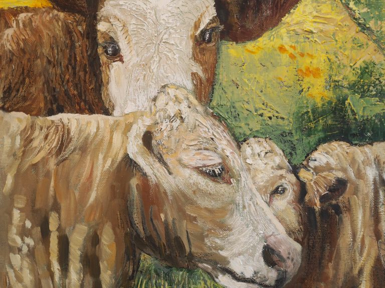 Eadaoin Harding Kemp Burren Cows Oil on Board Irish art