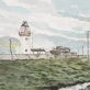 Loop Head Lighthouse Watercolour painting by D for Kilbaha Gallery Ireland original painting beautiful gift Irish interiors Shannon Estuary Ireland tourism Ireland original contemporary Irish art