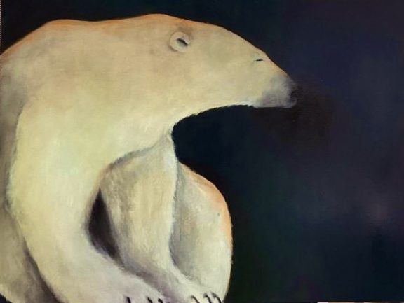 Heidi Wickham Polar Bear beautiful painting Kilbaha Gallery