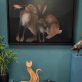 Heidi Wickham Two Hares Irish art Original Irish art acrylic painting animals art animal art beautiful piece contemporary spaces homes hares Kilbaha Gallery