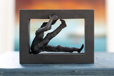 Yoga III poses Yoga Tanya Elliott Nyegaard sculptor bronze sculpture beautiful piece 'yoga III - bronze figure small work original art Irish sculpture bronze foundry Ireland Kilbaha Gallery