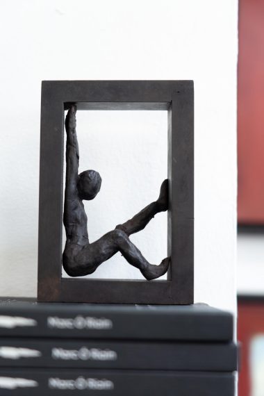 yoga II Tanya Elliott Nyegaard sculptor bronze sculpture beautiful piece 'yoga II - bronze figure small work original art Irish sculpture bronze foundry Ireland Kilbaha Gallery