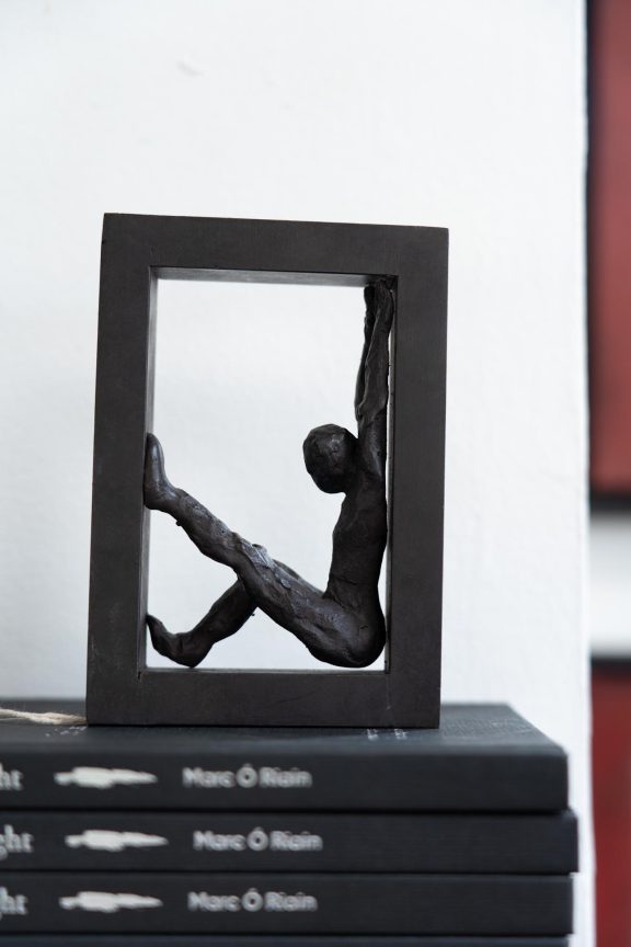 yoga II Tanya Elliott Nyegaard sculptor bronze sculpture beautiful piece 'yoga II - bronze figure small work original art Irish sculpture bronze foundry Ireland Kilbaha Gallery