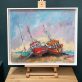 Danny V Smith boatyard beautiful boats fishing boats original Irish art acrylics Ireland sails Irish Interiors Ireland Interiors interior design gifts fishing