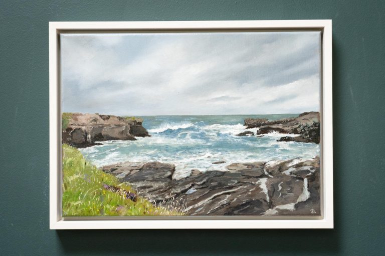 the bridges of ross beautiful seascape in oils original oil painting framed work Irish art original Irish art Kilbaha Gallery Loop Head Wild Atlantic Way the ocean the turbulent seas seascape beautiful painting interiors D