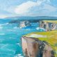 David Coyne wild atlantic way beautiful seascape cliff view oil painting oil on canvas Interiors contemporary art blue sea headland cliffs coastline fishing original Irish art