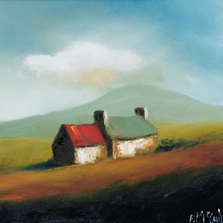 Padraig McCaul original Irish art Irish Cottage West of Ireland farmhouse painting oil painting beautiful piece of art unique art and interiors wild atlantic way unique gift