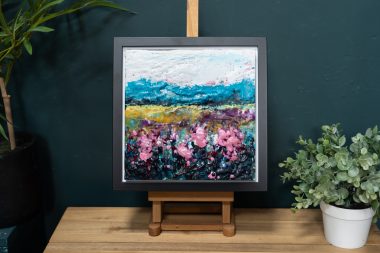 Pauline Dunleavy Encaustic beautiful painting original Irish art pigmented wax pinks yellows landscape flowers art Ireland