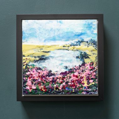 Pauline Dunleavy Encaustic beautiful painting original Irish art pigmented wax pinks yellows landscape flowers art Ireland