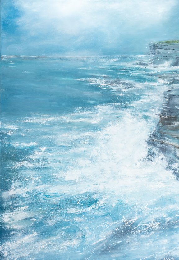 Fiona ni Chuinn Ireland WAW Irish art original art oil painting Atlantic Ocean Ireland Seascape Kilbaha Gallery interiors