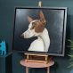 Heidi Wickham dog on black beautiful painting in acrylics original Irish art terrier dog face Irish art and Interiors beautiful homes gorgeous spaces contemporary art kilbaha gallery