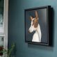 Heidi Wickham dog on black beautiful painting in acrylics original Irish art terrier dog face Irish art and Interiors beautiful homes gorgeous spaces contemporary art kilbaha gallery