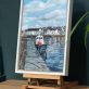 The artist known as D, West Clare artist, Behind the Pier, Coastal, swimming, Pilot Boat Cappa, Kilbaha Gallery Ireland Irish art original oil painting