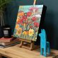 Eadaoin Harding Kemp Wildflowers beautiful original Irish art red and yellow flowers gorgeous colours Irish Interiors Ireland original painting Kilbaha Gallery