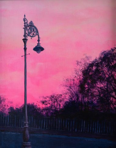 Delaney Davis urban art streetscapes beautiful skies pink sky blue sky gorgeous painting collectable work Irish art American Irish artist Kilbaha Gallery Interiors