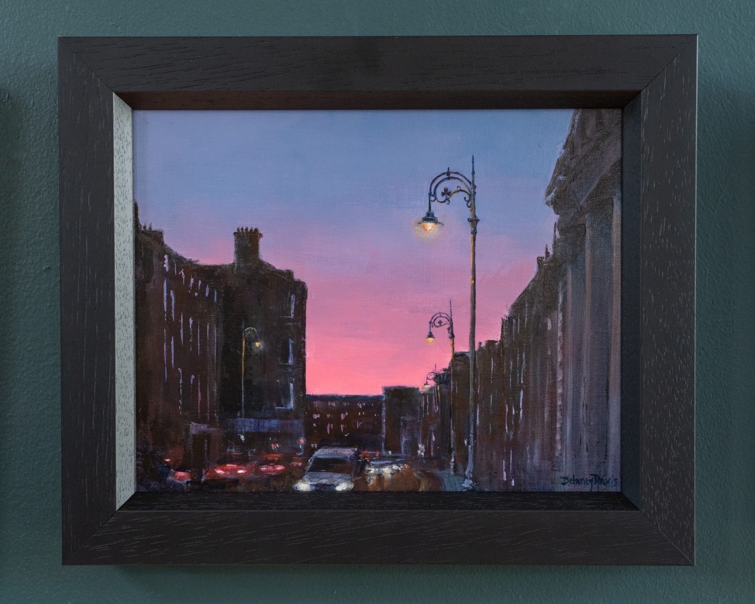 Delaney Davis urban art streetscapes beautiful skies pink sky blue sky gorgeous painting collectable work Irish art American Irish artist Kilbaha Gallery Interiors