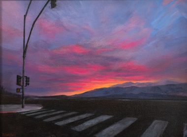 Delaney Davis urban art streetscapes beautiful skies pink sky gorgeous painting collectable work Irish art American Irish artist Kilbaha Gallery Interiors