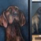 Heidi Wickham dog painting Ireland Irish art Original Irish art painting acrylics on canvas Irish interiors Kilbaha Gallery