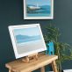 Kaye Maahs Ireland West of Ireland beach original Irish art Wild Atlantic Way beach scene beautiful sandy beach Kerry mountains Ireland seascape Interior Design Irish art teals blues sky sand mountains