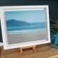 Kaye Maahs Ireland West of Ireland beach original Irish art Wild Atlantic Way beach scene beautiful sandy beach Kerry mountains Ireland seascape Interior Design Irish art teals blues sky sand mountains