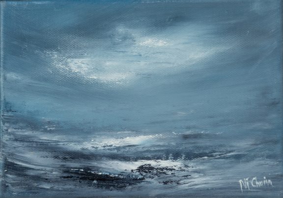 Fiona ni Chuinn contemporary Irish artist oil on canvas seascapes Ireland West of Ireland Atlantic Ocean waves drama and power of the ocean Irish interiors perfect gift painting art