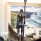 Clodagh Redden Boat Bronze standing figure large scale indoor outdoor sculpture beautiful original piece Ireland Irish art original Irish art bronze foundry contemporary take on traditional currach kilbaha gallery