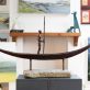 Clodagh Redden Boat Bronze standing figure large scale indoor outdoor sculpture beautiful original piece Ireland Irish art original Irish art bronze foundry contemporary take on traditional currach kilbaha gallery