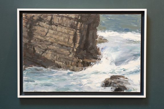 Ivan Daly original Irish art seascape Ireland West of Ireland Irish art oil paintings Irish Interiors contemporary spaces art sea cliffs cliff coast Kilbaha Gallery