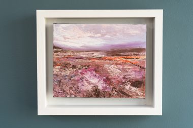 Pauline Dunleavy Beautiful original Irish art oil and cold wax Irish Interiors seaside landscape seascapes rocks sky meadows rich colours Ireland WAW Kilbaha Gallery