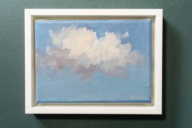 Little Cloud oil on canvas original by Bairbre Duggan Contemporary Irish Artist Ireland skyscape small miniature painting beautiful