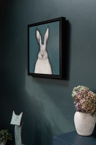 Heidi Wickham Original Contemporary Irish Art animals contrast Irish interiors Kilbaha Gallery Interior Design acrylics on canvas animals bunny painting cat dog Ireland