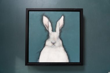 Heidi Wickham Original Contemporary Irish Art animals contrast Irish interiors Kilbaha Gallery Interior Design acrylics on canvas animals bunny painting cat dog Ireland