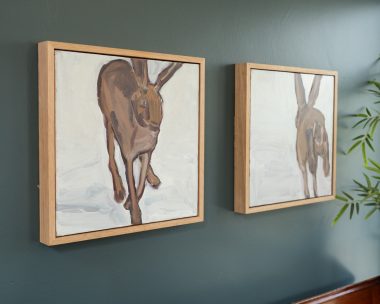 Kaye Maahs Hares Original oil on canvas original painting collectable artist RHA selected artist contemporary art talented collectable artist Ireland Irish Interiors animal art hare art Irish art